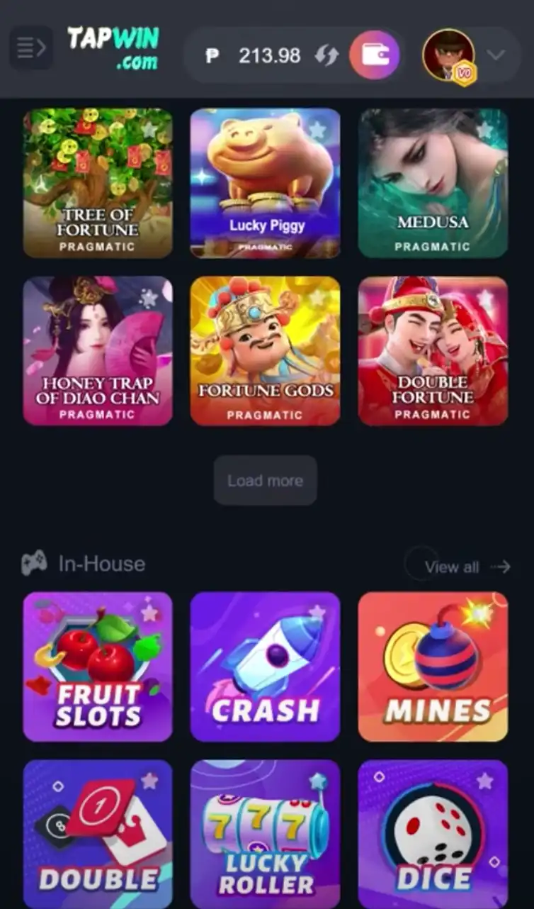 tapwin slot games in the app